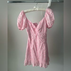 HELLO MOLLY LIGHT PINK EYELIT DRESS